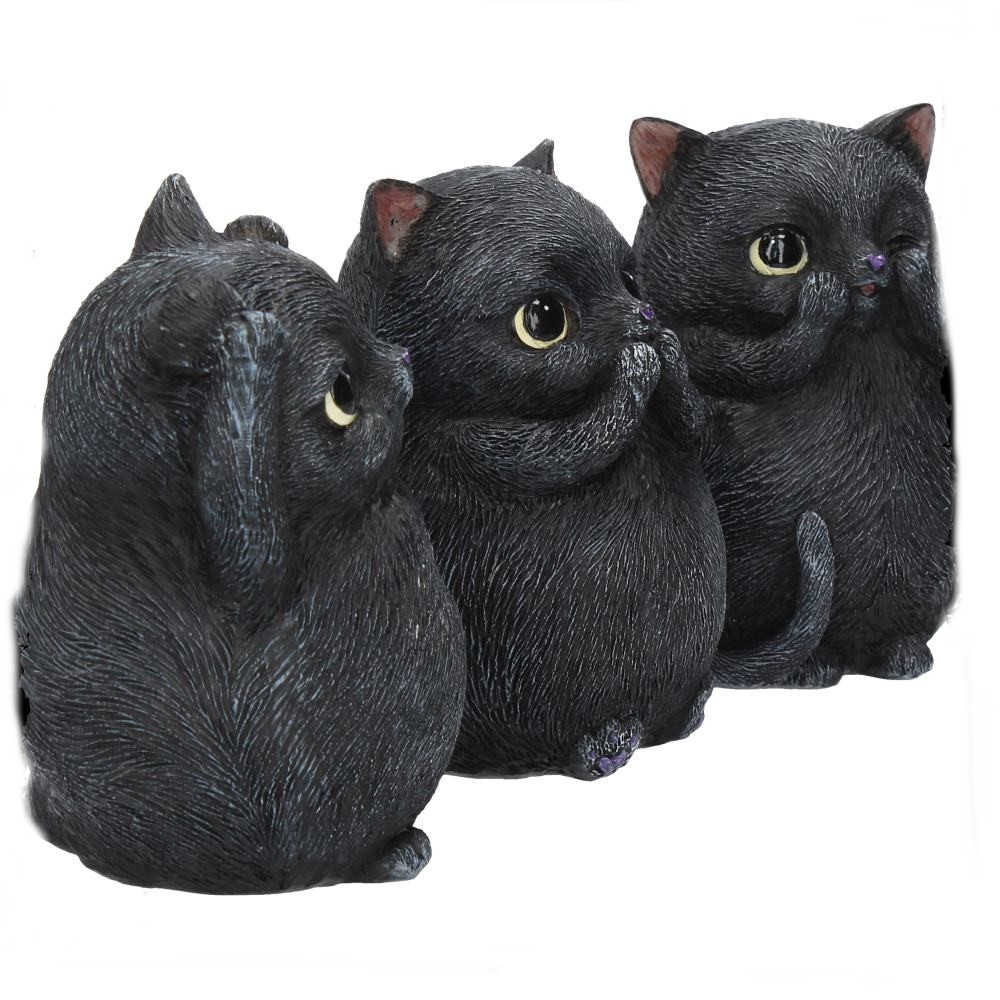 Nemesis Now - Three Wise Fat Cats Figurine - Noir
